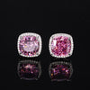 ZIRAVE Jewelry  Cushion-Cut Pink Diamond Double Halo Earrings