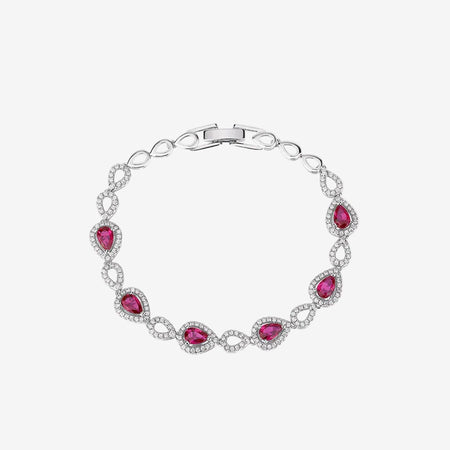 ZIRAVE Jewelry Vintage Colored Gemstone Teardrop Bracelet (3Color)