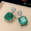 ZIRAVE Jewelry Vintage-Style Accessories Imitating Paraiba Green Earrings