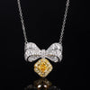 ZIRAVE Jewelry Bowknot Cushion Gemstone Nicklace