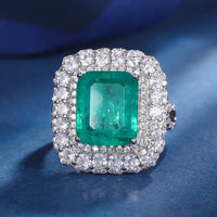 ZIRAVE Jewelry  3-Color Cushion-Cut Gemstone Double Halo Ring