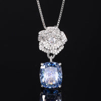 ZIRAVE Jewelry Camellia Simulated Gemstone Jewelry Set (Necklace + Earrings)