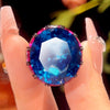 ZIRAVE Jewelry Vintage Colored Gemstone Black Gold Ring(4 Colors Available)