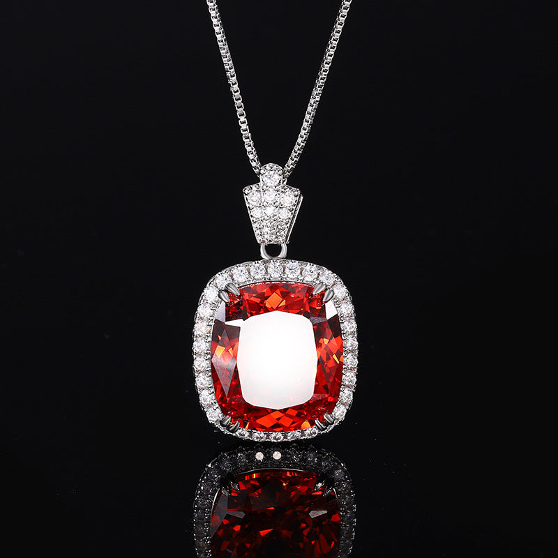 ZIRAVE Jewelry  Cushion-Cut Simulated Orange Sapphire Jewelry Set