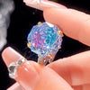 ZIRAVE Jewelry Title: Rose-Cut Colored Gemstone Two-Tone Ring (4 Colors Available)