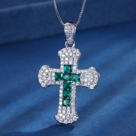 ZIRAVE jewelry simulation color treasure cross fashion pendant