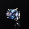 ZIRAVE Jewelry Simulation Aquamarine White Plated Blue Set