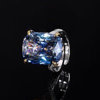 ZIRAVE Jewelry Simulation Aquamarine White Plated Blue Set