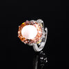 ZIRAVE Jewelry Imitation Dried Rose Padparadscha Light Luxury Oval Jewelry Set
