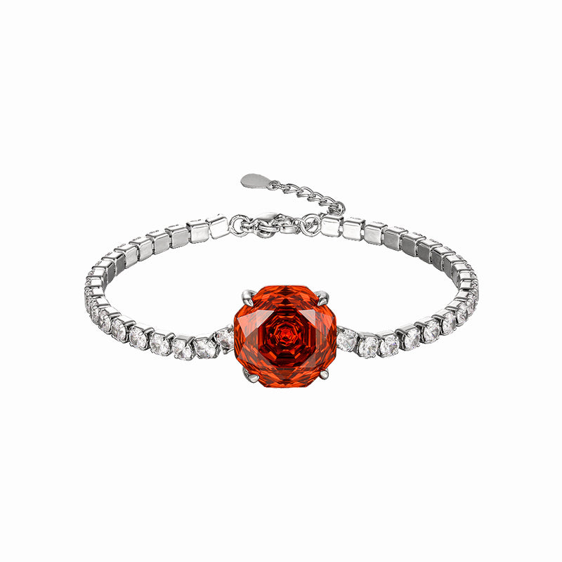 ZIRAVE Jewelry Rose Cut 14mm Big Gemstone Tennis Bracelet