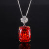 ZIRAVE Jewelry Two-Tone Gold Cushion-Cut Gemstone Pendant Necklace (Multi-Color Options)