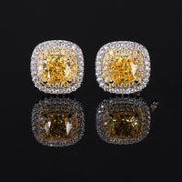 ZIRAVE Jewelry Simulation Yellow Diamond Earrings