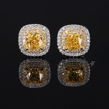 ZIRAVE Jewelry Simulation Yellow Diamond Earrings