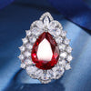 ZIRAVE Jewelry Teardrop Faux Gem Halo Ring