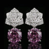 ZIRAVE Jewelry Camellia Pink Diamond Earrings