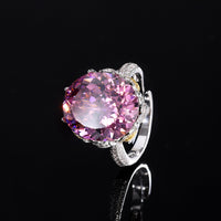 ZIRAVE Jewelry Imitation Dried Rose Padparadscha Light Luxury Oval Ring