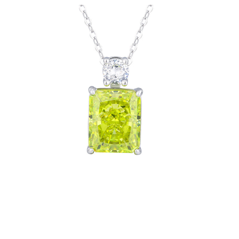 ZIRAVE Jewelry Radiant-Cut Yellow Diamond Simulated Necklace