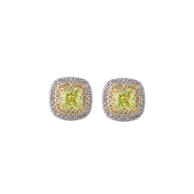 ZIRAVE Jewelry Simulation Yellow Diamond Earrings