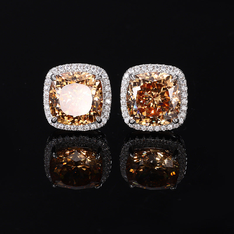 ZIRAVE Jewelry  Vintage Simulated Citrine Cushion Earrings