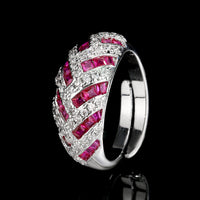 ZIRAVE Jewelry, Copper-Based Gold-Plated Synthetic Ruby Vintage Ring
