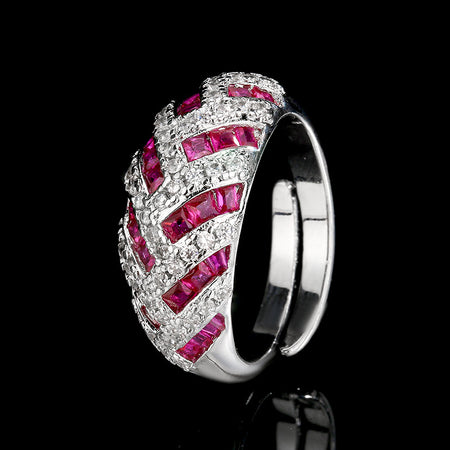 ZIRAVE Jewelry, Copper-Based Gold-Plated Synthetic Ruby Vintage Ring