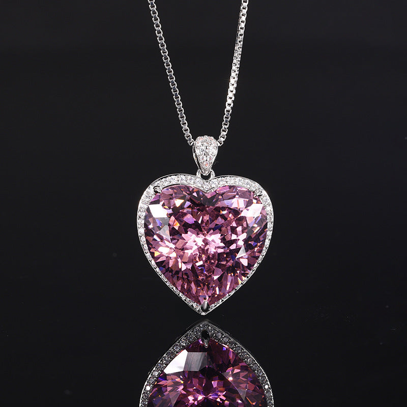 ZIRAVE Jewelry Titanic Heart of the Ocean Heart-Shaped Gemstone Necklace