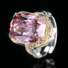 ZIRAVE Jewelry  Two-Tone Gold Vintage Cushion-Cut Gemstone Ring (Multi-Color Options)