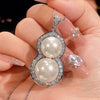 ZIRAVE Jewelry  Vintage Simulated South Sea Gold Pearl Gourd Pendant Necklace