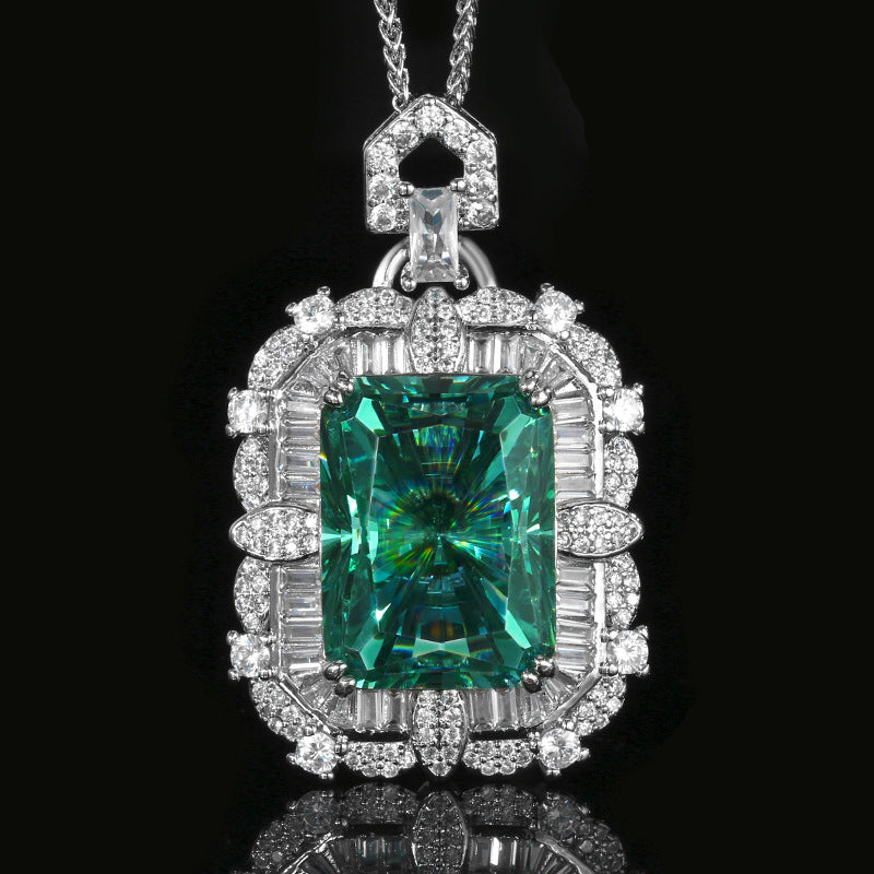 ZIRAVE Jewelry Simulation Para Green Square Diamond Jewelry Set