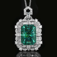 ZIRAVE Jewelry Simulation Para Green Square Diamond Jewelry Set