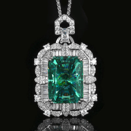 ZIRAVE Jewelry Simulation Para Green Square Diamond Jewelry Set