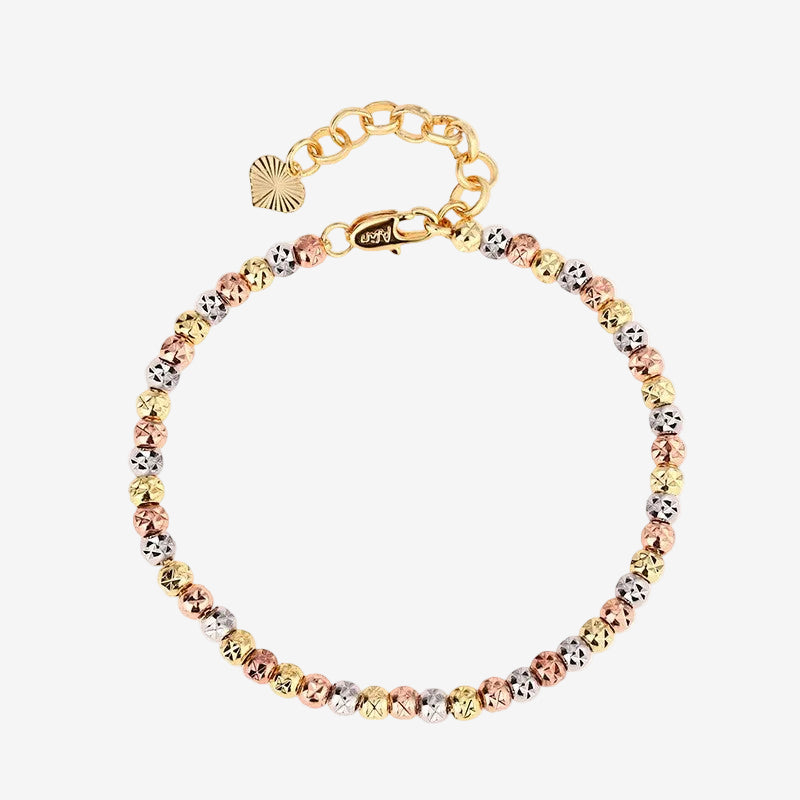 ZIRAVE Jewelry TTri-color diamond-cut bead jewelry set. (Copy)