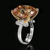 Zirave Jewelry Two-Tone Large Oval Simulated Gemstone Adjustable Ring