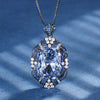 ZIRAVE Jewelry Black & Gold Two-Tone Blue & White Diamond Halo Necklace