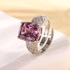 ZIRAVE Jewelry Copper-Based Gold-Plated Imitation Gemstone Corundum Ring