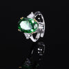 ZIRAVE Jewelry Two-Tone Accented Oval Gemstone Adjustable Ring, 4 Colors Available