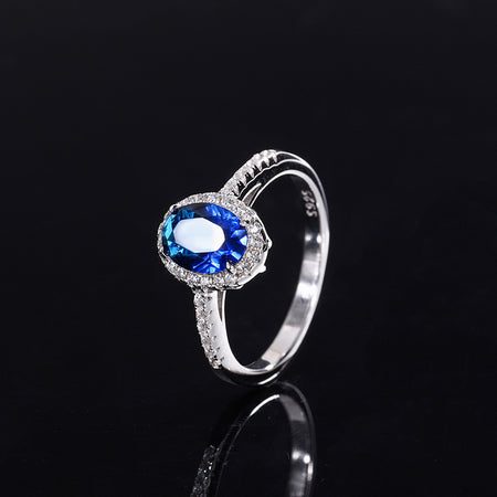 ZIRAVE Jewelry Vintage Colored Gemstone Oval Ring (4 Colors Available)