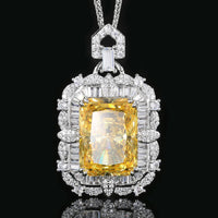 ZIRAVE Jewelry Radiant-Cut Faux Yellow Diamond Necklace