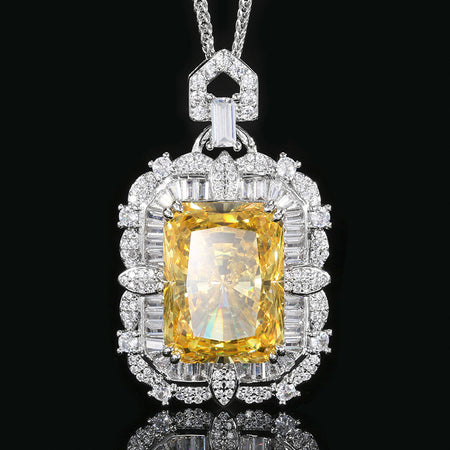 ZIRAVE Jewelry Radiant-Cut Faux Yellow Diamond Necklace