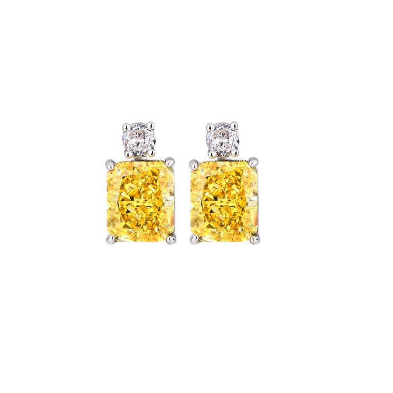 ZIRAVE Jewelry Simulated Yellow &amp; Pink Sapphire Earrings