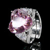 ZIRAVE Jewelry Heart-Shaped Gemstone Adjustable Ring (Multi-Color Options)