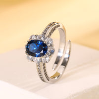 ZIRAVE jewelry copper bottom gold plating simulation blue spinel retro Ring