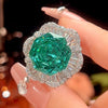ZIRAVE Jewelry Rose Cut Paraiba Green Gemstone Jewelry Set