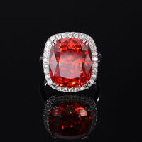 ZIRAVE Jewelry  Cushion-Cut Simulated Orange Sapphire Ring