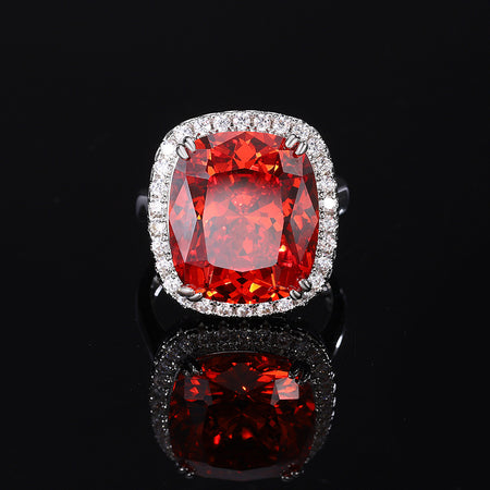 ZIRAVE Jewelry  Cushion-Cut Simulated Orange Sapphire Ring