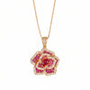 ZIRAVE jewelry simulation red corundum rose light  Pendant with Chain