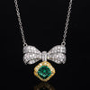 ZIRAVE Jewelry Bowknot Cushion Gemstone Nicklace