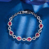 ZIRAVE Jewelry Vintage Colored Gemstone Teardrop Bracelet (3Color)