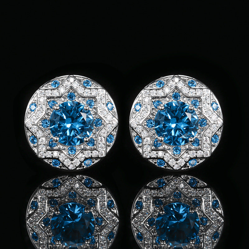 ZIRAVE jewelry simulation blue spinel earrings