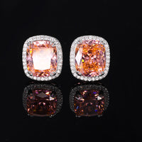 ZIRAVE Jewelry Vintage Simulated Morganite Cushion Halo Jewelry Set